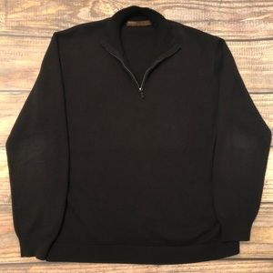 Men’s Perry Ellis Black pull over 1/4 zip sweater